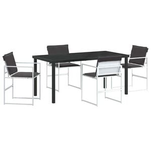 vidaXL Garten Essgruppe 5 pcs Wei&szlig; Textilene und Stahl