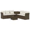 vidaXL Sofa Set 8 stk. Braun und Creme Wei&szlig; Polyrattan und Stahl