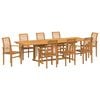 vidaXL Garten Essgruppe 9 stk. 280 x 100 x 75 cm Massivholz Teak