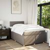 vidaXL Boxspringbett mit Matratze Taupe 120x190 cm Stoff