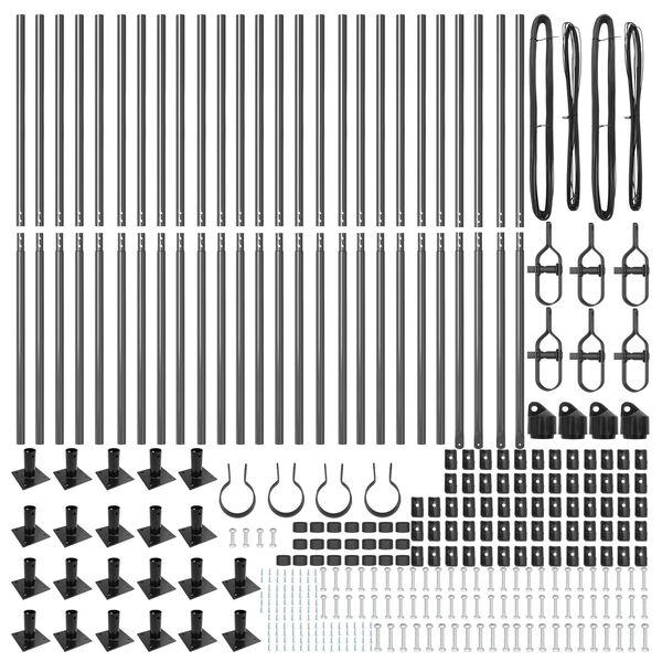 vidaXL Zaunpfosten Sonstiges 26 pcs Grau 3,2 x 3,2 x 78,5 cm Stahl