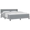 vidaXL Boxspringbett mit Matratze Hellgrau 200 x 180 cm Polyester