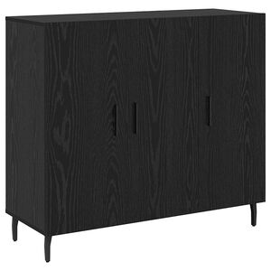vidaXL Sideboard Schwarz Eichen-Optik 90 x 34 x 80 cm Holzwerkstoff