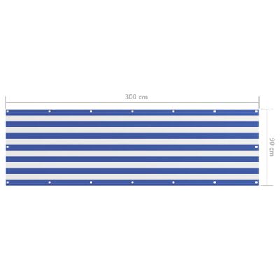 vidaXL Balkon-Sichtschutz Weiß und Blau 90x300 cm Oxford-Gewebe
