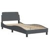 vidaXL Bett mit Matratze "Dover" Dunkelgrau 90x200 cm Samt