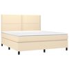 vidaXL Boxspringbett mit Matratze & LED Creme 180x200 cm Stoff
