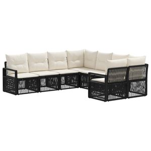 vidaXL Gartensofa-set 8 stk. 8-Sitzanzahl Schwarz Poly-Rattan
