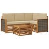 vidaXL Outdoor-Sofagarnitur 5 stk. Natur und Beige Polyester