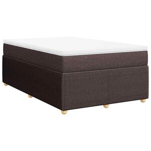 vidaXL Boxspringbett mit Matratze Dunkelbraun 120x190 cm Stoff