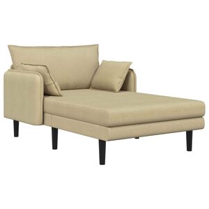 vidaXL Gro&szlig;e Chaiselongue Grau-Gr&uuml;n Cordstoff