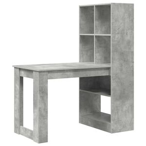 vidaXL Schreibtisch Beton Grau Holzwerkstoff 122 x 67 x 145 cm