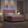 vidaXL LED Boxspringbett mit Matratze Rosa 160 x 200 cm Samt