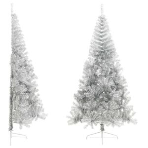 vidaXL K&uuml;nstlicher Weihnachtsbaum mit St&auml;nder Silber 210 cm PET