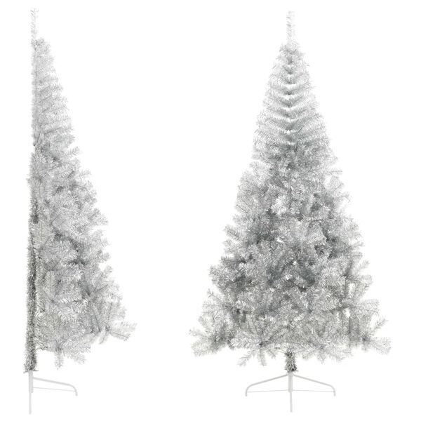 vidaXL K&uuml;nstlicher Weihnachtsbaum mit St&auml;nder Silber 210 cm PET