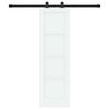 vidaXL Schiebet&uuml;r 61 x 198,5 cm Holzwerkstoff Wei&szlig; und Schwarz