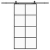 vidaXL Schiebet&uuml;r mit Beschlag Schwarz 102,5x205 cm ESG-Glas