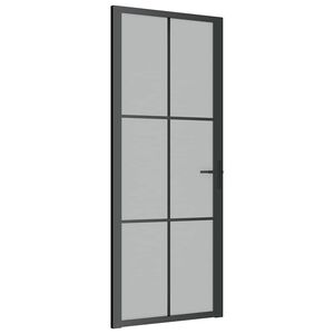 vidaXL Innent&uuml;r 83x201,5 cm Schwarz Mattglas und Aluminium