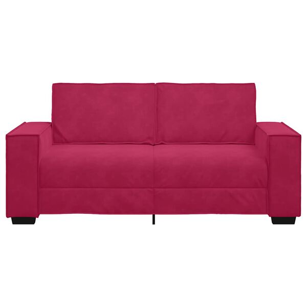 vidaXL 2-Sitzer-Sofa Weinrot 140 cm Samt