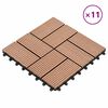 vidaXL Terrassenfliese 11 pcs Braun 30 x 30 cm WPC