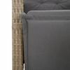 vidaXL 7-tlg. Garten-Essgruppe mit Kissen Beige Poly Rattan