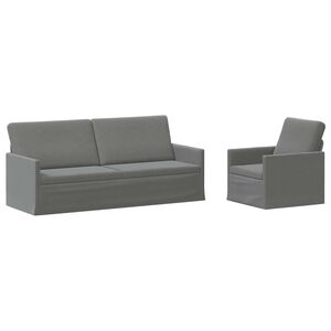 vidaXL Sofa-Set 2 pcs Dunkelgrau Samt (V)