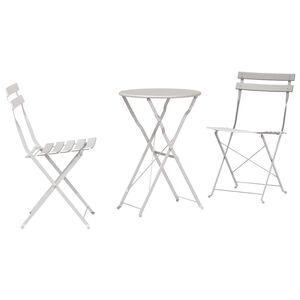 vidaXL Klapp Bistro Set 3 stk. Beige Stahl