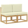 vidaXL 2 stk. Outdoor Mittelsofa Massivholz Akazie Wei&szlig;