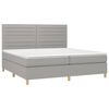 vidaXL Boxspringbett mit Matratze Hellgrau 200x200 cm Stoff