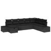 vidaXL Gartensofa-set mit Kissen 8 pcs Schwarz Poly-Rattan