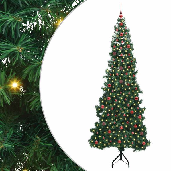 vidaXL Eckiger k&uuml;nstlicher Weihnachtsbaum Gr&uuml;n 240 cm PVC und Metall