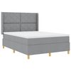 vidaXL Boxspringbett mit Matratze Hellgrau 160 x 200 cm Stoff