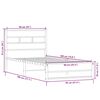 vidaXL Metallbett ohne Matratze Sonoma-Eiche 90x190 cm