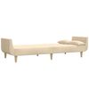 vidaXL Schlafsofa 2-Sitzer mit Hocker & Zwei Kissen Creme Stoff