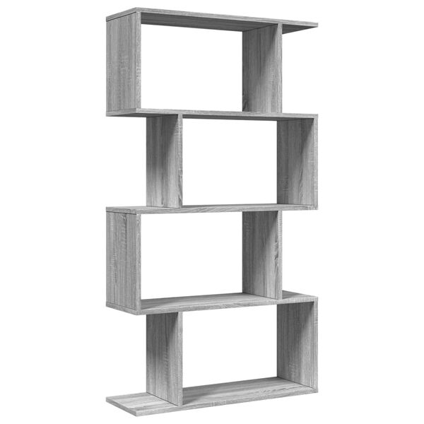 vidaXL Raumteiler-B&uuml;cherregal 4 B&ouml;den Grau Sonoma 70x24x129 cm