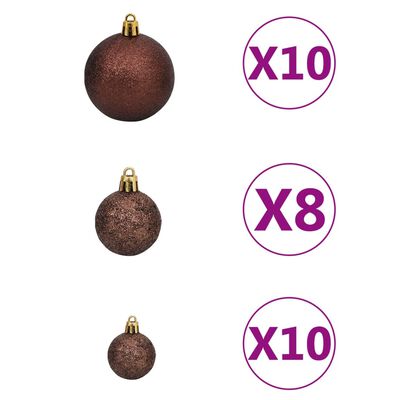 vidaXL Künstlicher Weihnachtsbaum mit LEDs & Kugeln Silbern 240cm PET