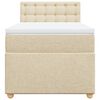 vidaXL Boxspringbett mit Matratze Creme 90x190 cm Stoff