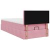 vidaXL Ottoman-Bett mit Matratze Rosa 90x200 cm Samt