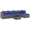 vidaXL 5-tlg. Garten-Lounge-Set mit Kissen Grau Poly Rattan