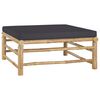 vidaXL 5-tlg. Garten-Lounge-Set mit Dunkelgrauen Kissen Bambus