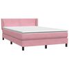 vidaXL Boxspringbett mit Matratze Rosa 160x210 cm Samt