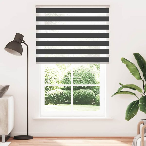 vidaXL Doppelrollo Schwarz 140x200 cm Stoffbreite 135,9 cm Polyester