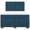 vidaXL Boxspringbett mit Matratze Blau 160x200 cm Samt