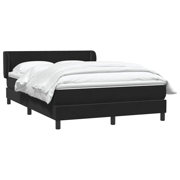 vidaXL Boxspringbett mit Matratze Schwarz 160x210 cm Samt