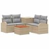 vidaXL Sofa Set 6 stk. Beige und Hellgrau Polyrattan und Stahl