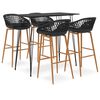 vidaXL 5-tlg. Bar-Set Schwarz