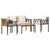 vidaXL Gartenm&ouml;bel-Set 4 pcs Braun und Creme Wei&szlig; Poly-Rattan