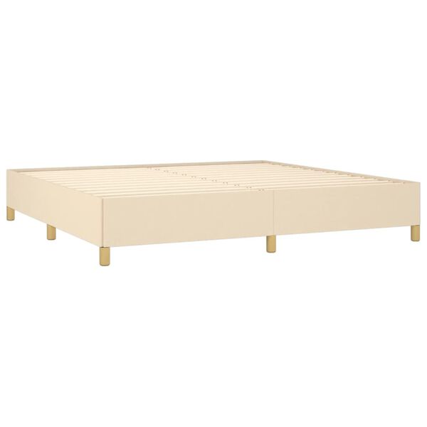 vidaXL Boxspringbett mit Matratze Creme 200x200 cm Stoff