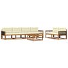 vidaXL Outdoor-Sofagarnitur mit Kissen 7 pcs Natur und Creme