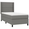 vidaXL Boxspringbett mit Matratze & LED Dunkelgrau 90x190 cm Stoff