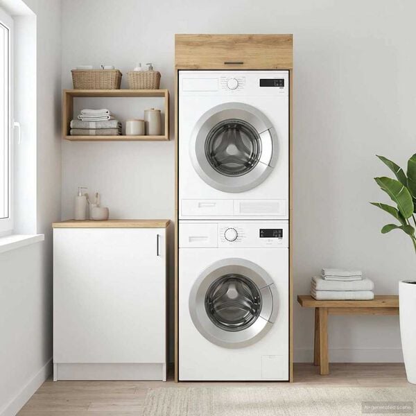 vidaXL Waschmaschinen-Schrank mit T&uuml;r Artisan-Eiche 67,5 x 68 x 200 cm